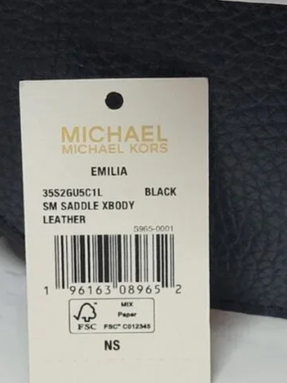 Michael Kors Emilia Small Saddle Crossbody - Black Leather